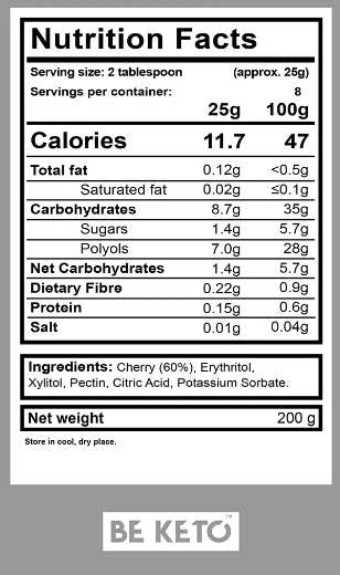 Keto-Marmelade | Niedriger Zuckergehalt – 200 Gramm