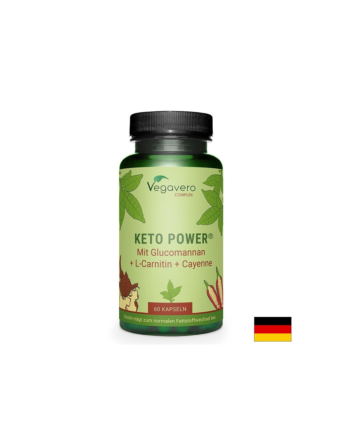 Keto Power® mit Glucomannan, L-Carnitin und Cayennepfeffer, 60 Kapseln
