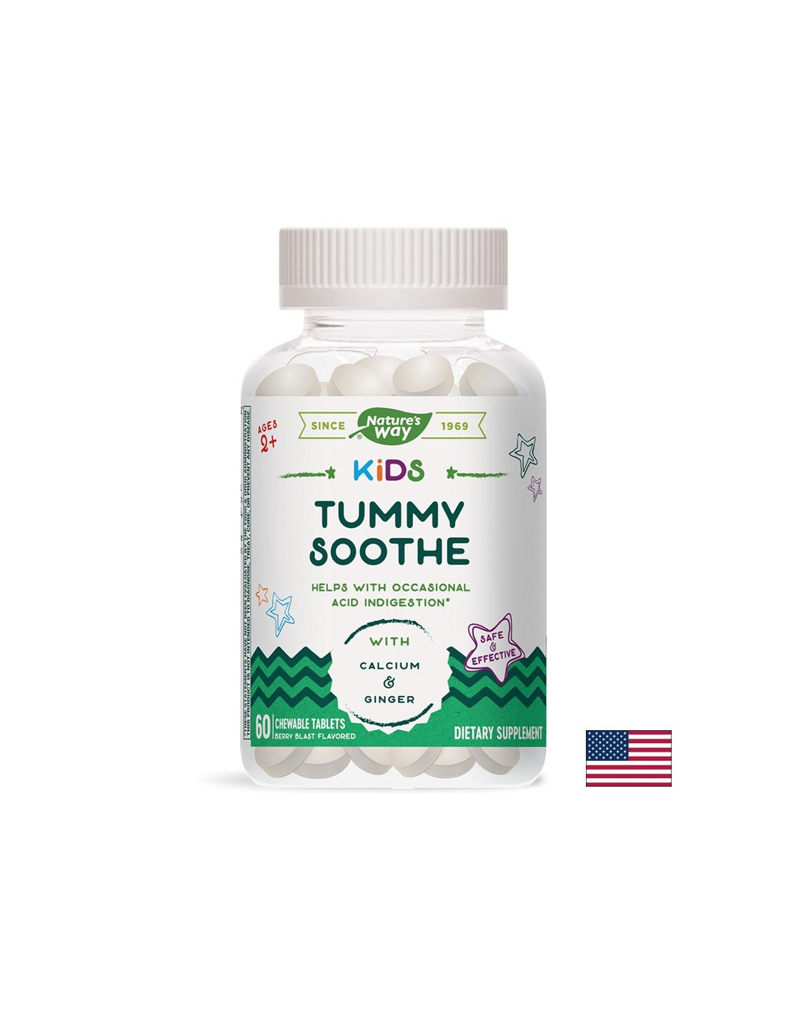 Tummy Beruhigung für Kinder /Mit Ingwer und Kalzium/, 60 Kautabletten Nature's Way