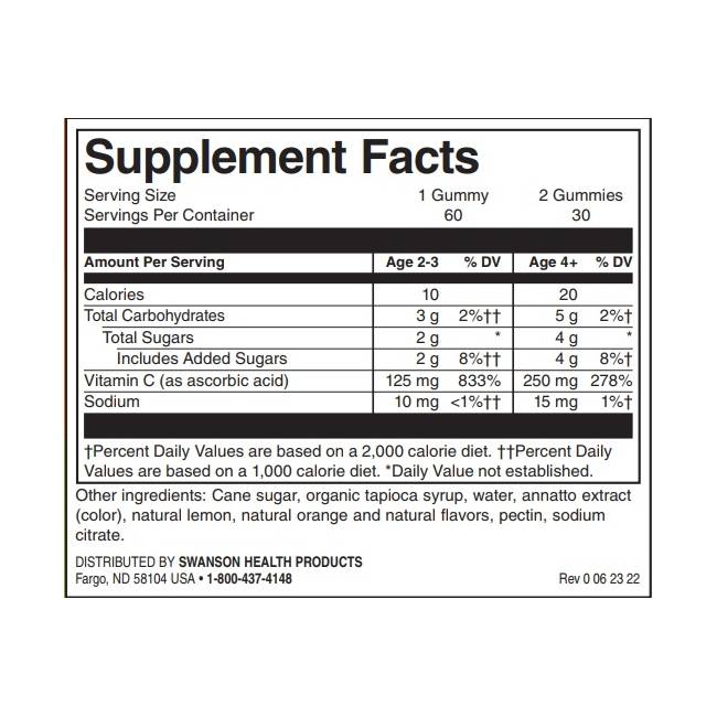 Vitamin-C-Fruchtgummis für Kinder – 60 Fruchtgummis
