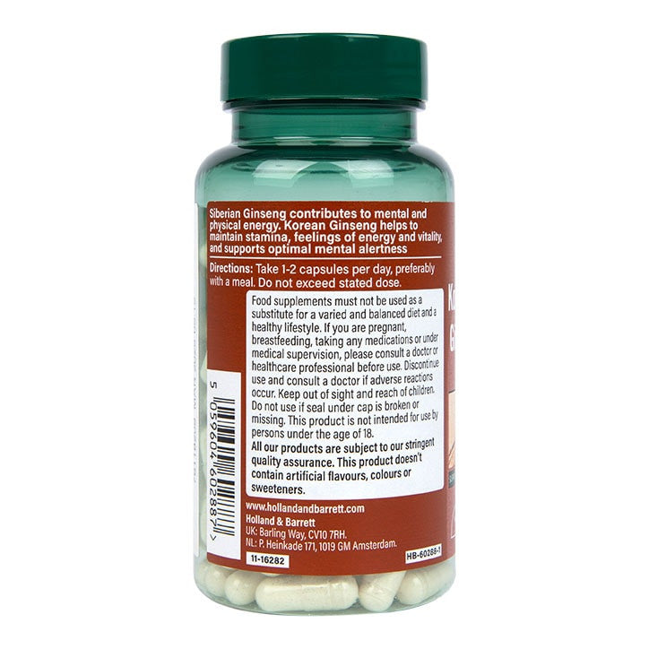Koreanischer und Sibirischer Ginseng-Komplex – 120 Kapseln