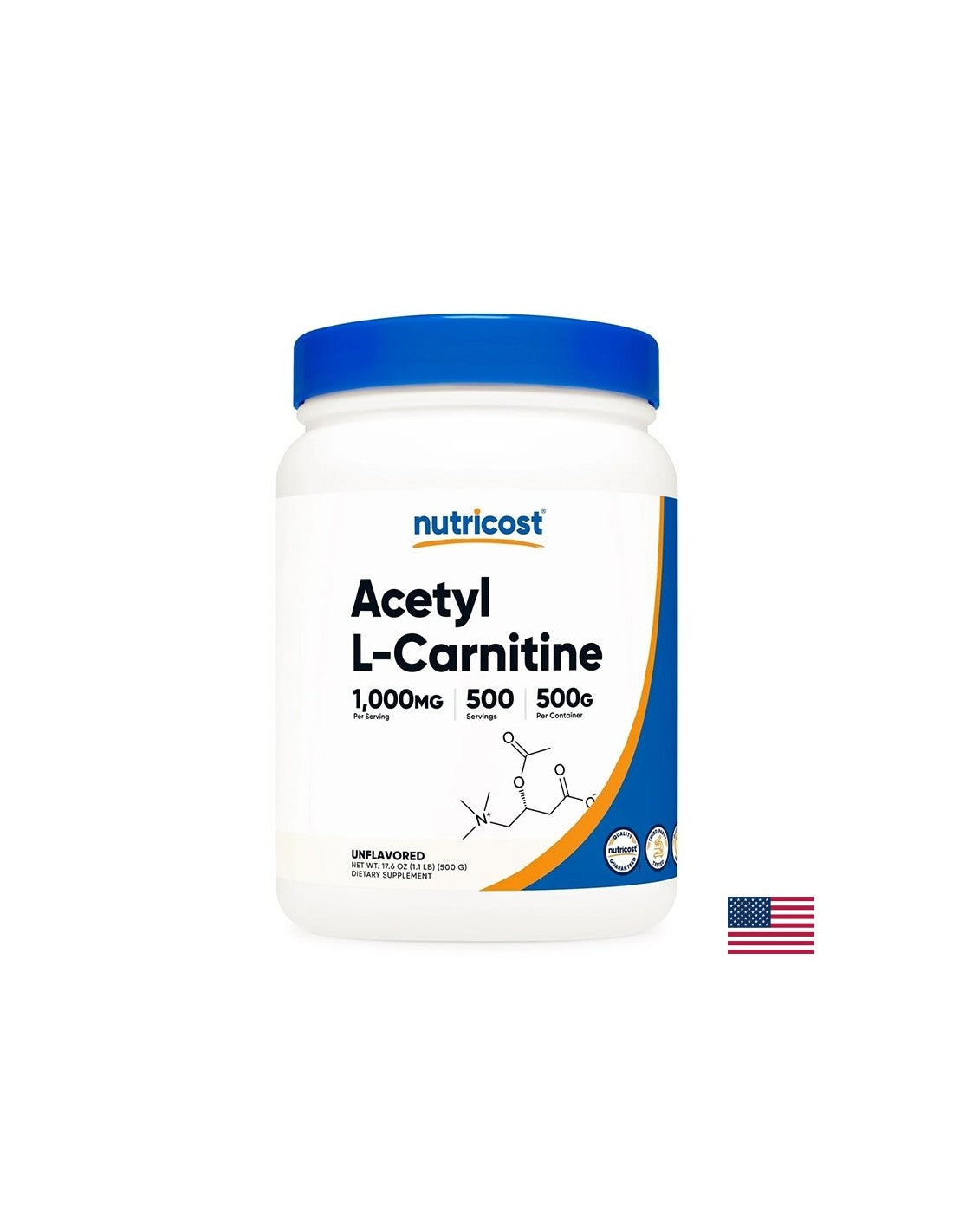 Fettverbrennung und Muskelkraft – Acetyl L-Carnitin, 1000 mg x 500 g, Pulver