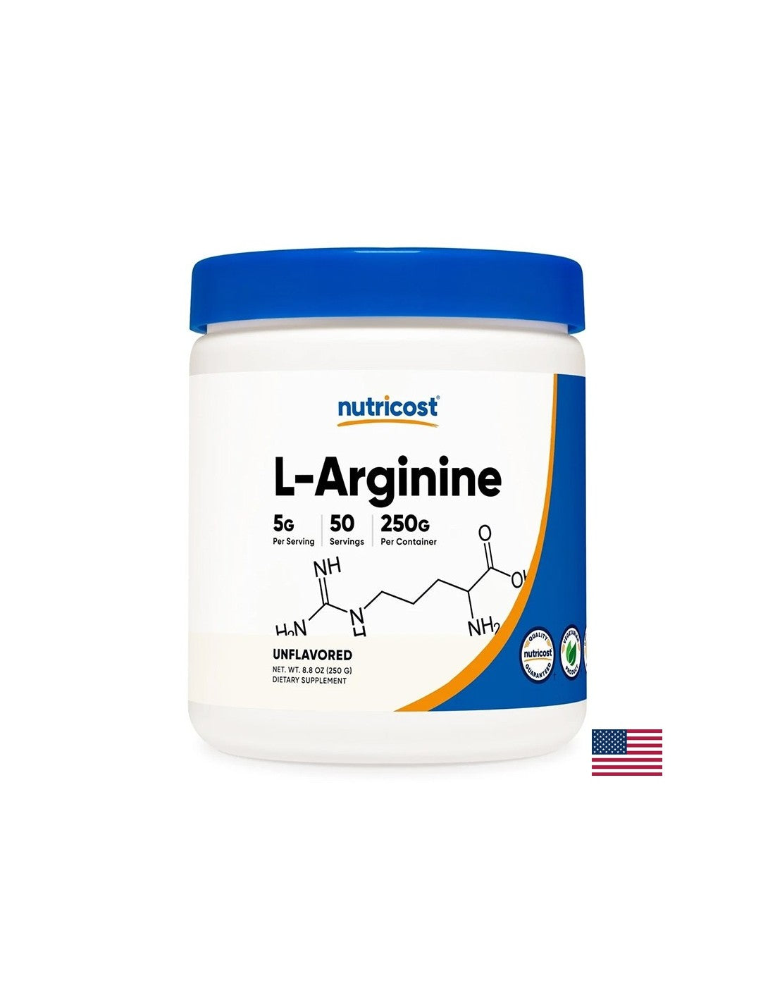 Energie und Muskelmasse – L-Arginin, 5000 mg x 250 g, Pulver