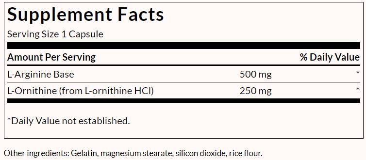 L-Arginin und L-Ornithin – 100 Kapseln