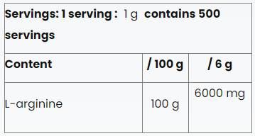 L-Arginin-Pulver | 100 % rein – 500 Gramm