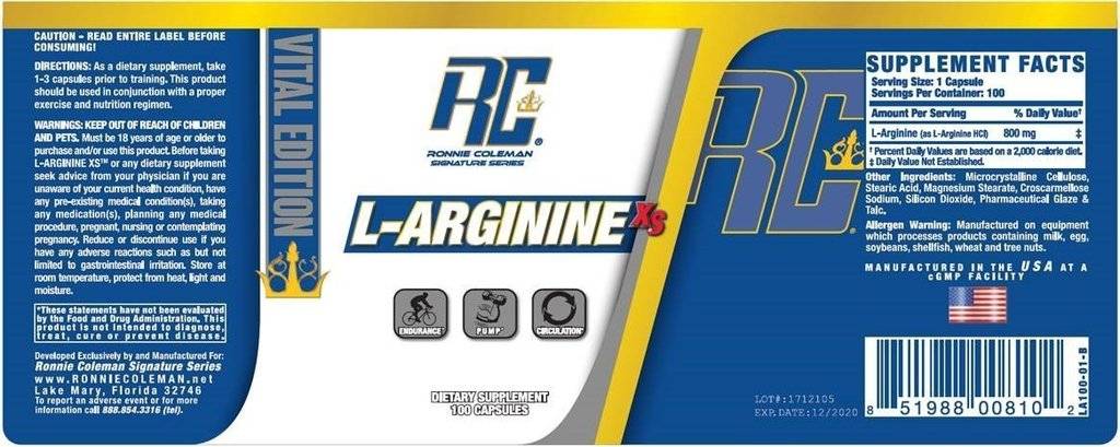 L-Arginin XS – 100 Kapseln
