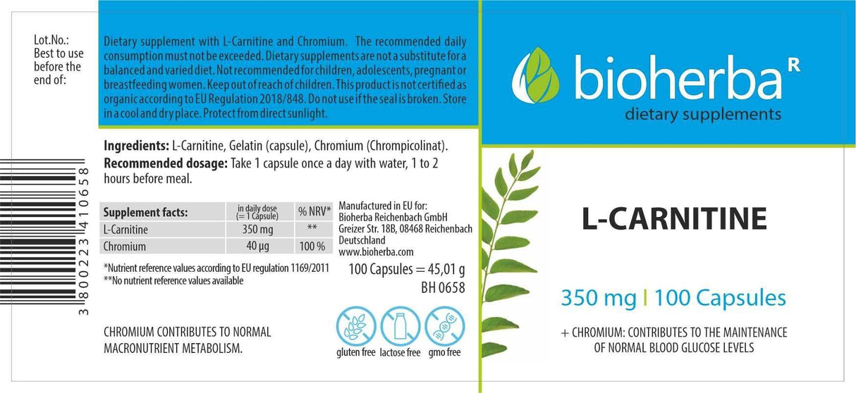 L-Carnitin 570 mg – 100 Kapseln