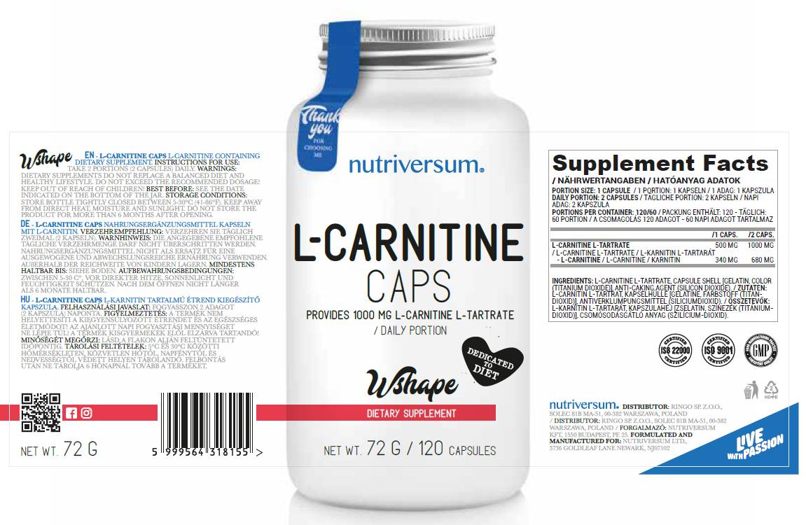 L-Carnitin Caps 500 mg 120 Kapseln