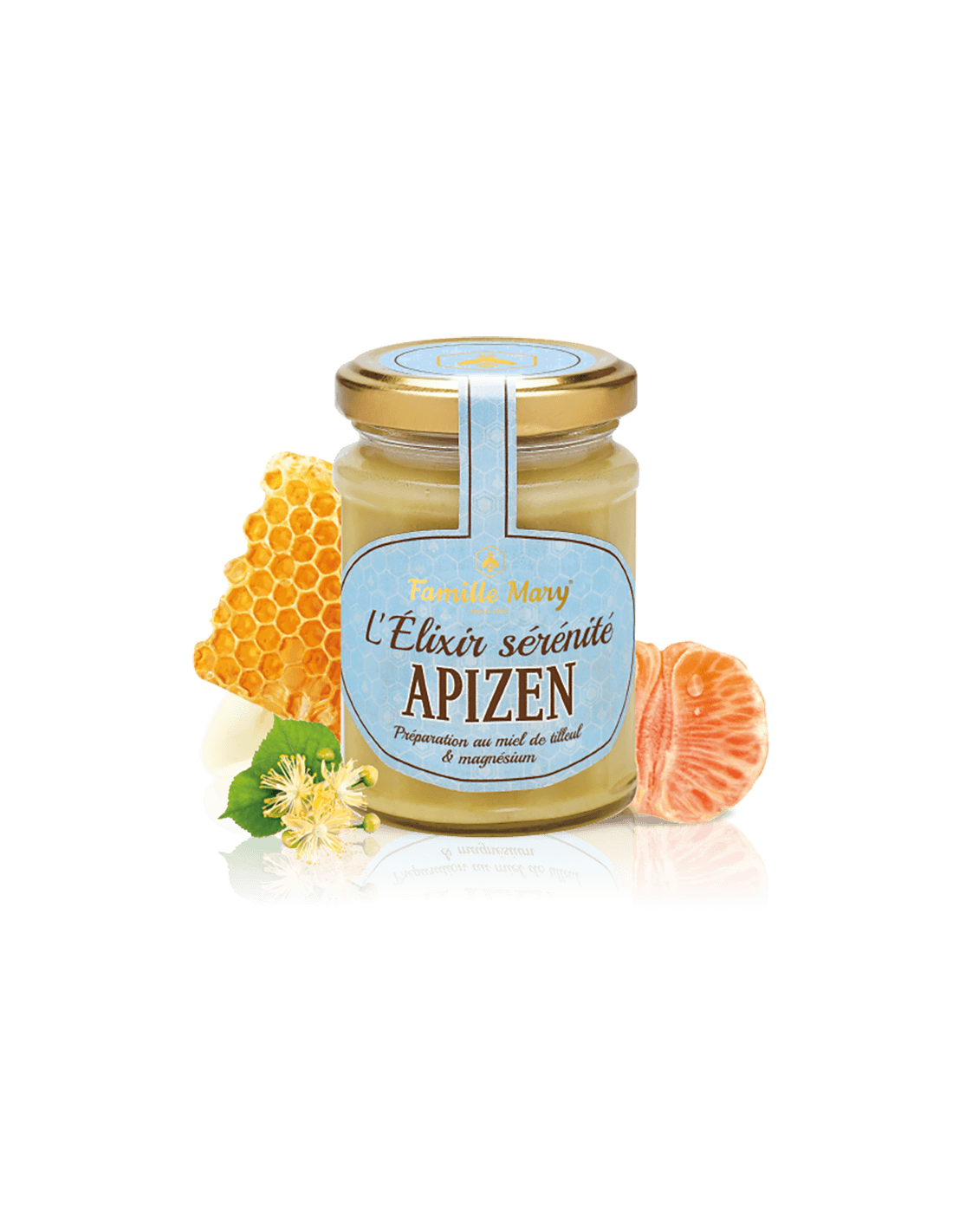 L' Elixir sérénité Apizen/ Apizen (Lindenhonig + Magnesium und ätherisches Öl der roten Mandarine), 200 g Famille Mary