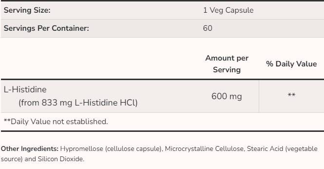 L-Histidin 600 mg – 60 Kapseln