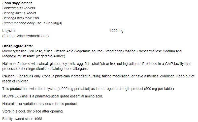 L-Lysin 1000 mg – 100 Tabletten