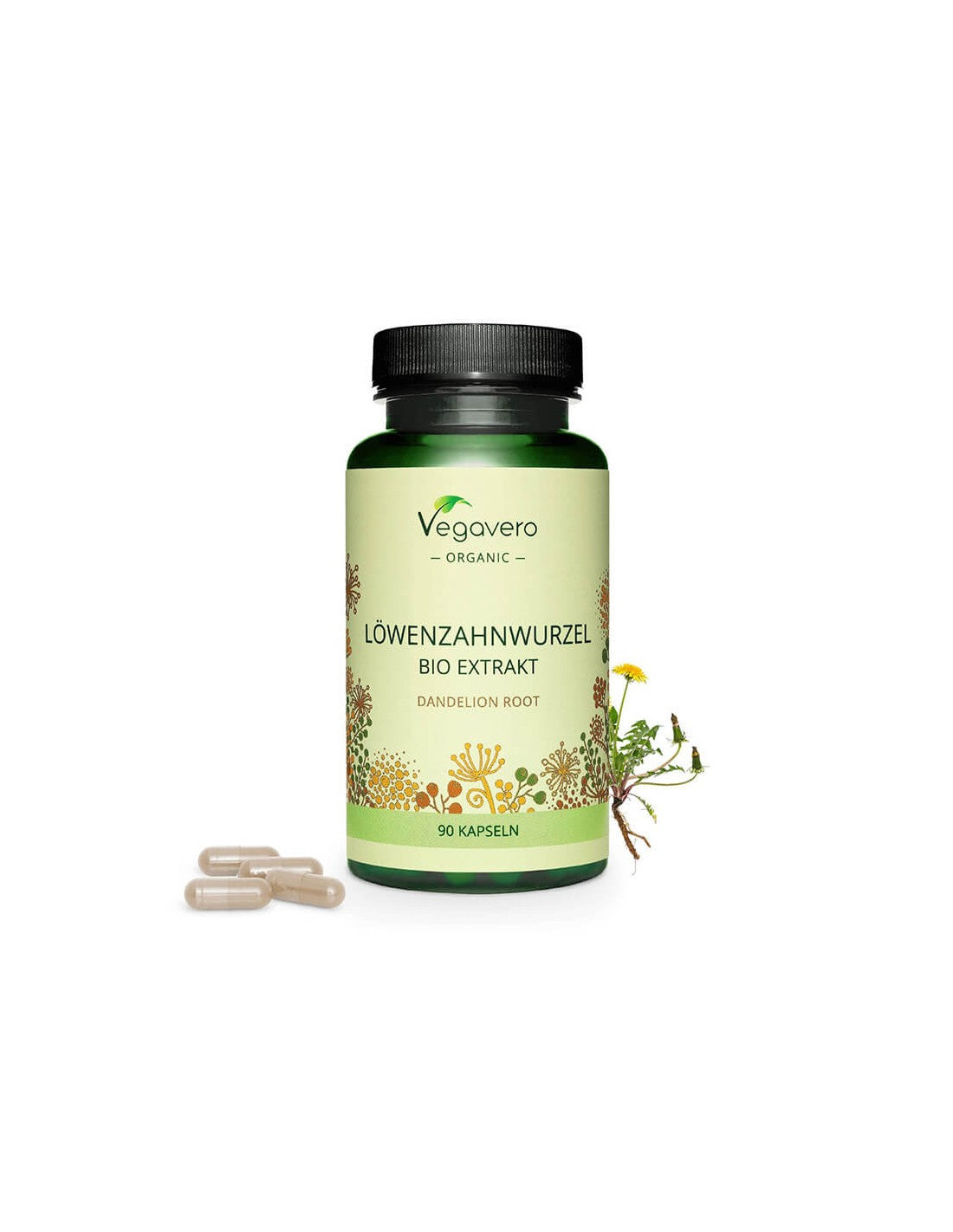 Löwezahnnwurzel Bio Extrakt - Bio-Löwenzahnextrakt, 90 Kapseln <tc>Vegavero</tc>