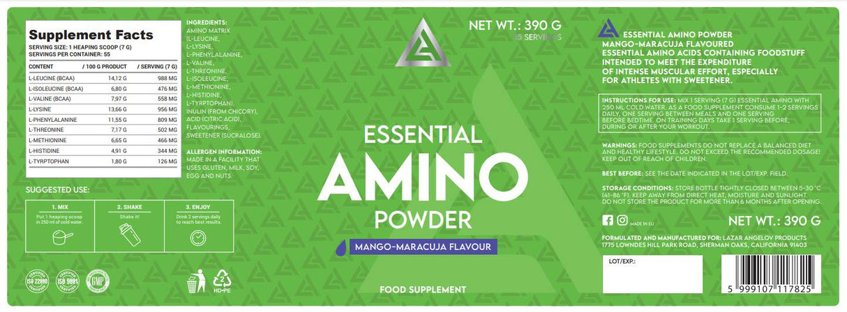 LA Essential Amino Pulver | EAA – 390 Gramm