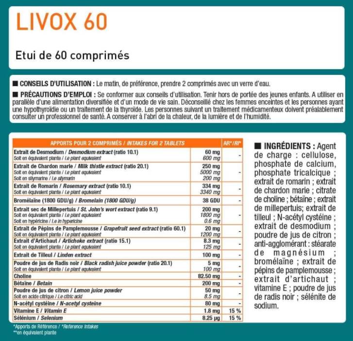LIV.OX® 60 | Leberentgiftungs- und Schutzformel, 60 Tabletten