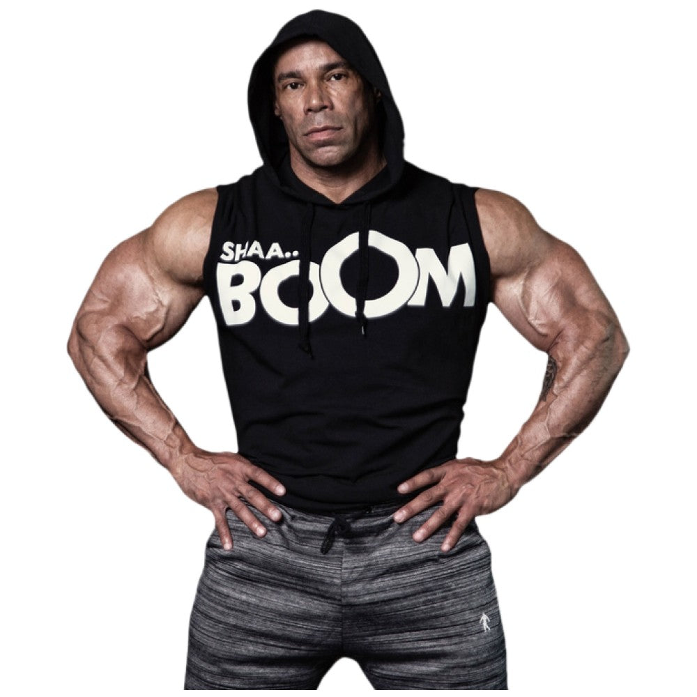Herren-Sweatshirt ohne Ärmel/LM Hoodie Ärmellos Shaa Boom - Schwarz