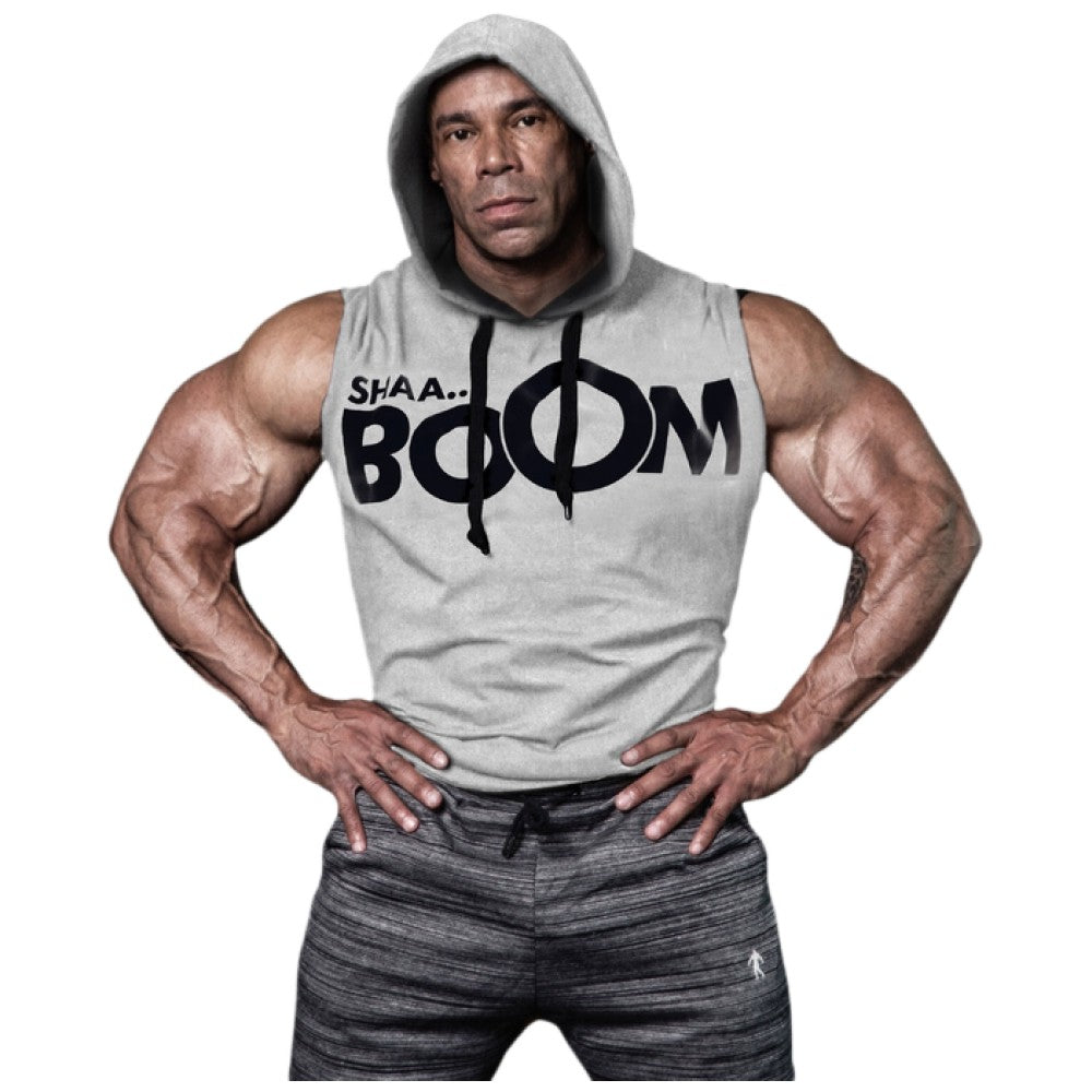 Herren-Sweatshirt ohne Ärmel/LM Hoodie Ärmellos Shaa Boom - Grau