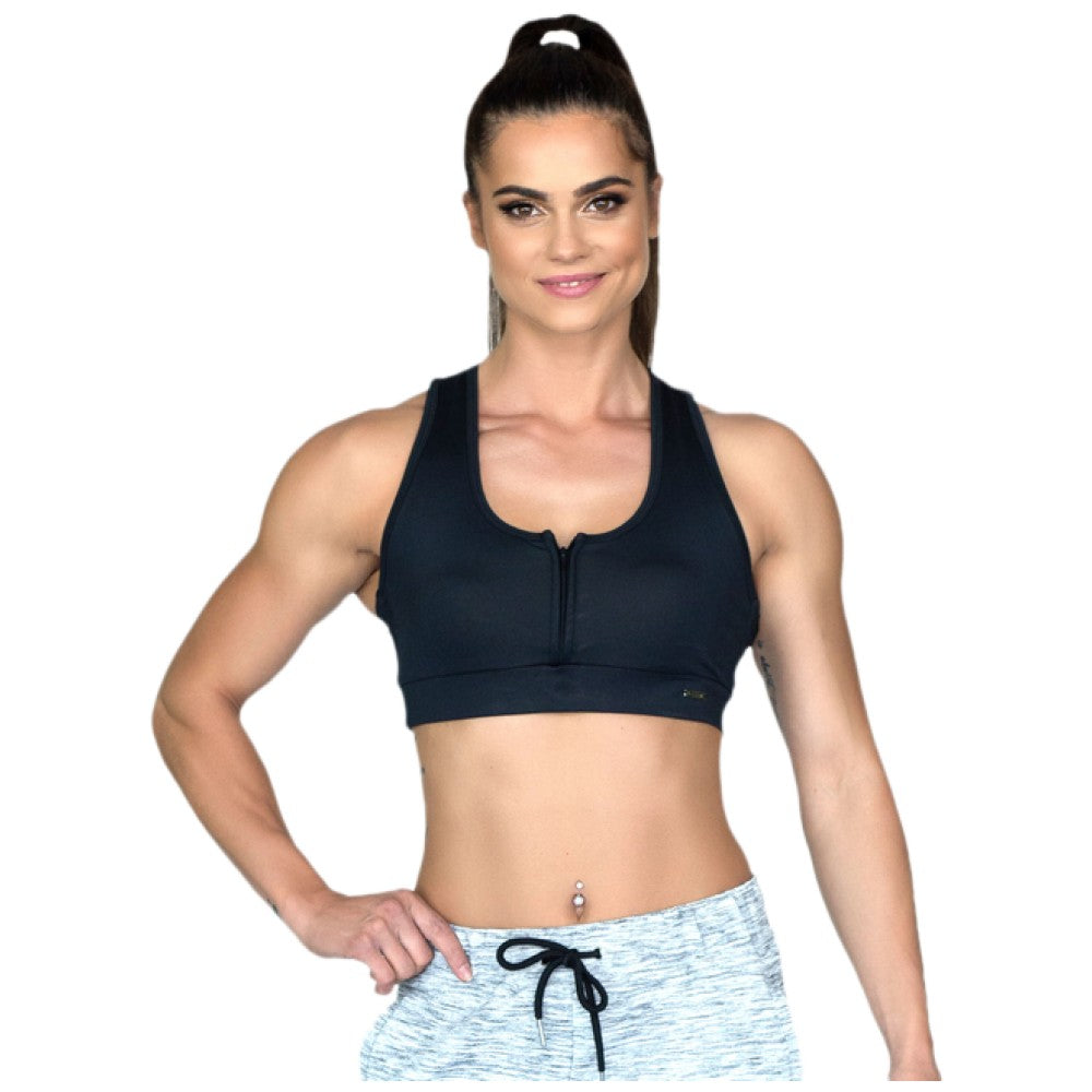 Bustier mit Reißverschluss/LW Tank Top Zip - Schwarz
