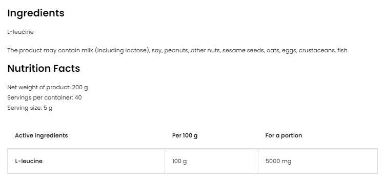 Leucinpulver 200 Gramm