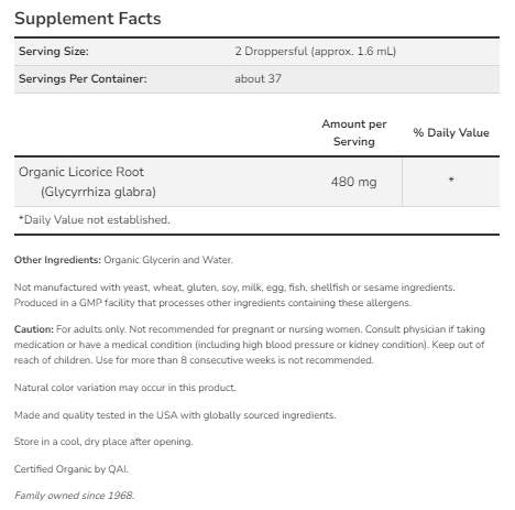 Süßholzwurzel-Glycerit-Tropfen | Aus kontrolliert biologischem Anbau – 59 ml