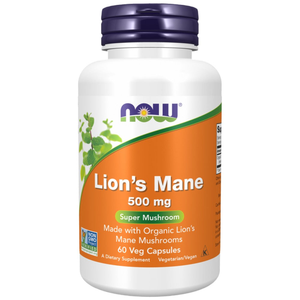 Löwenmähne 500 mg | Hergestellt aus Bio-Löwenmähnenpilzen – 60 Kapseln