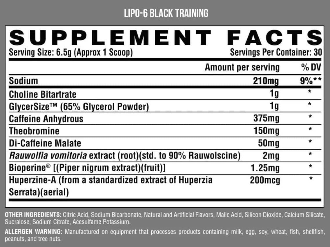 Lipo 6 Black Training/Pre-Workout – 264 Gramm