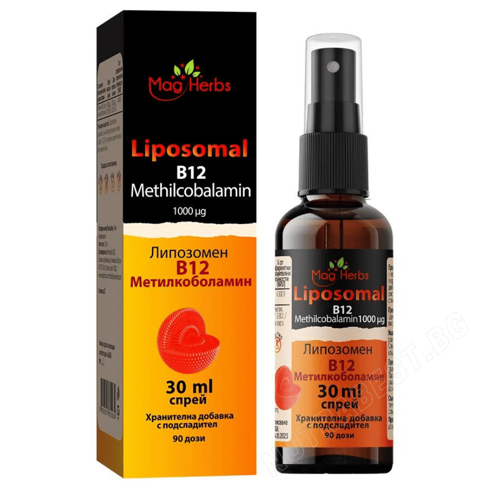Liposomales Vitamin-B12-Spray Methylcobalamin 1000 µg <tc>MagHerbs</tc> /30 ml, 90 Dosen/