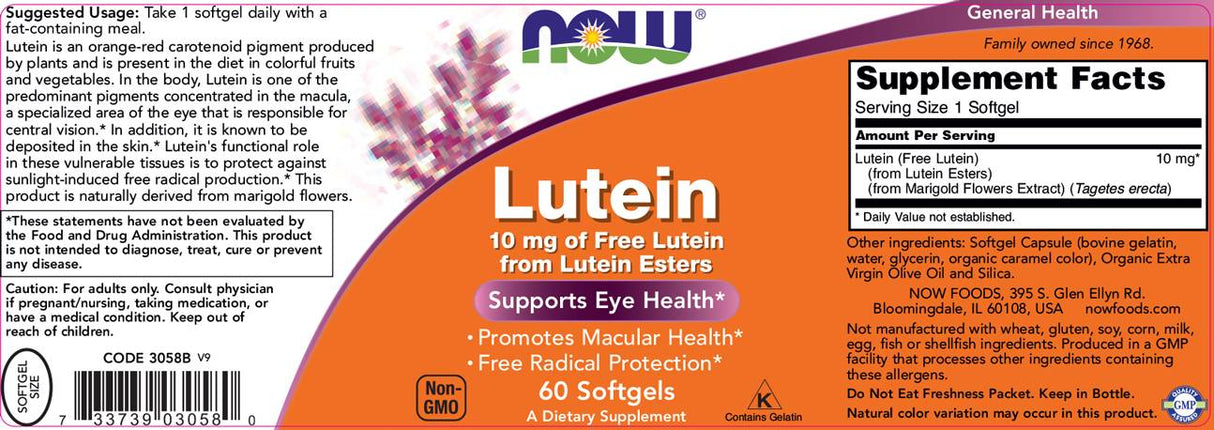 Lutein 10 mg Ester – 60 Kapseln