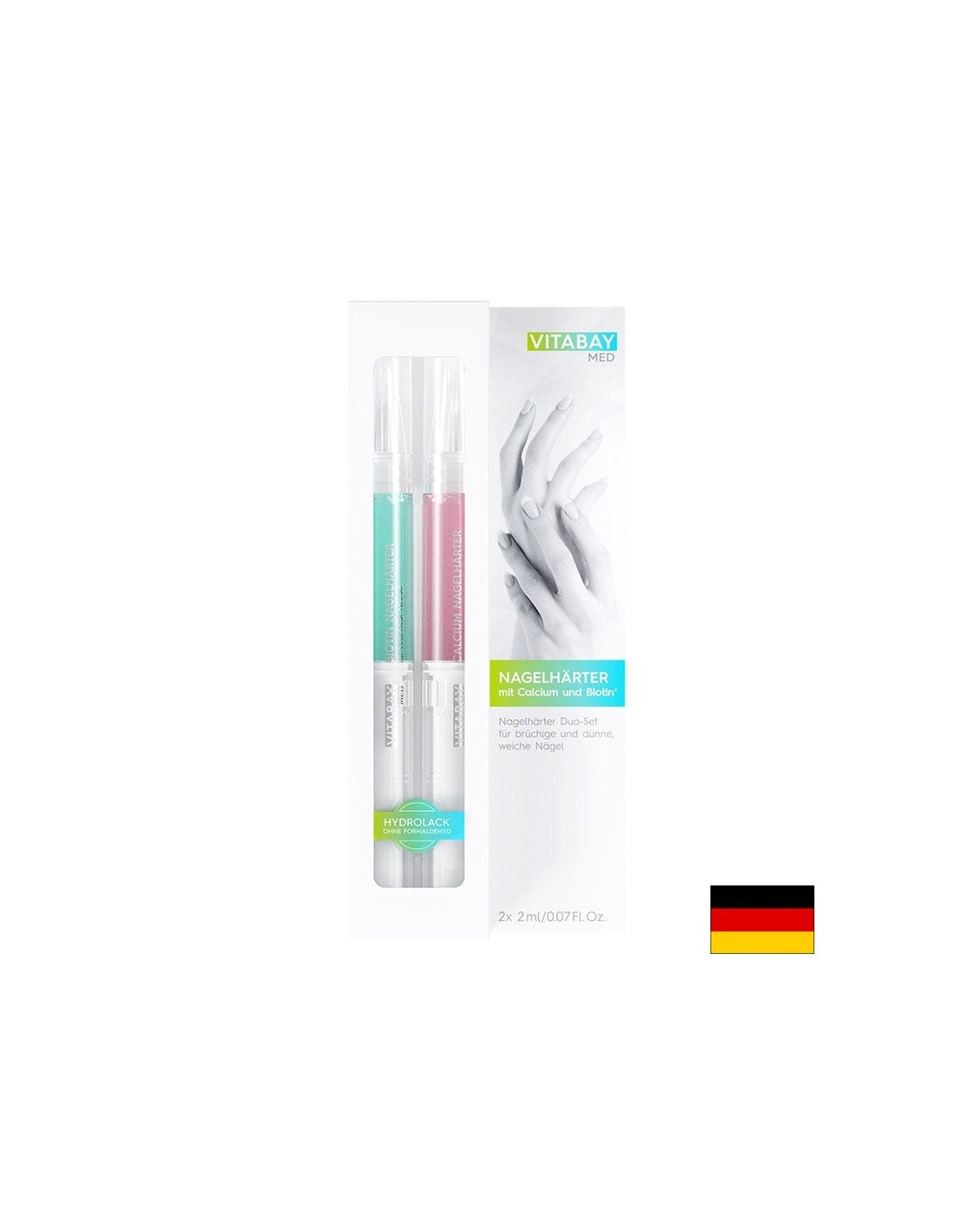 MED Nagelhärter Duo-Set – Set mit zwei Nagelhärtern mit Kalzium und Biotin, 2 x 2 ml <tc>Vitabay</tc>