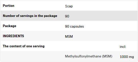 MSM 1000 mg – 90 Kapseln