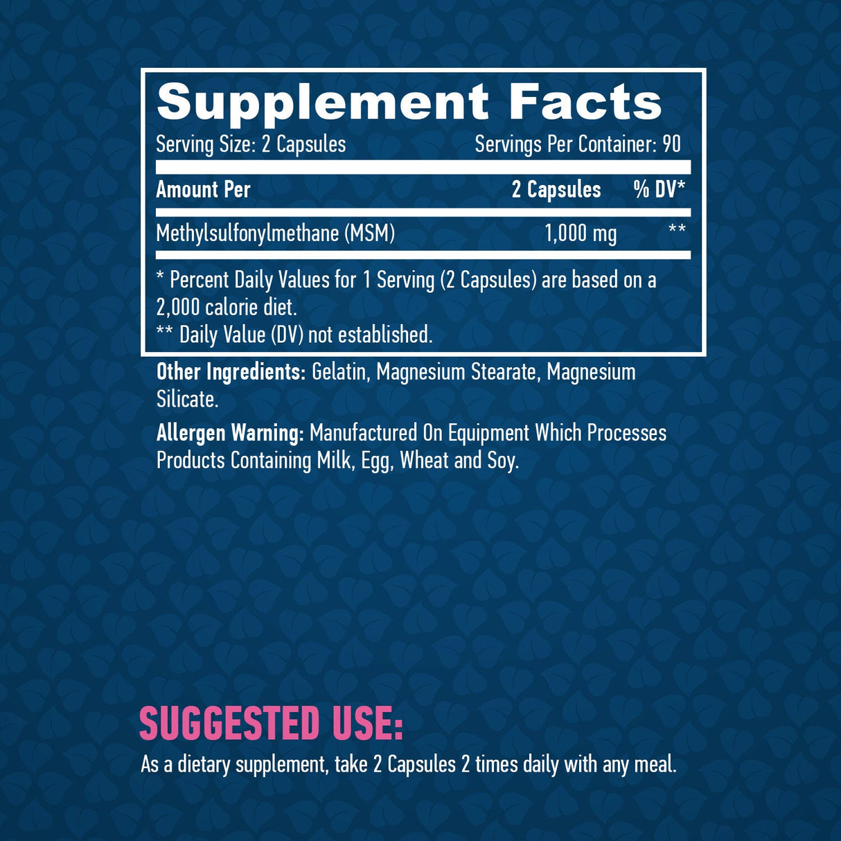 MSM 500 mg./180 Kapseln.