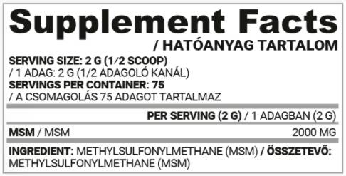 MSM-Pulver – 150 Gramm