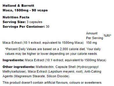 Maca 1500 mg – 90 Kapseln