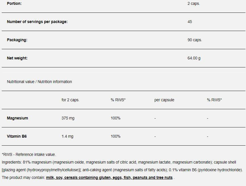 Magnesium + B6 Strong – 90 Kapseln