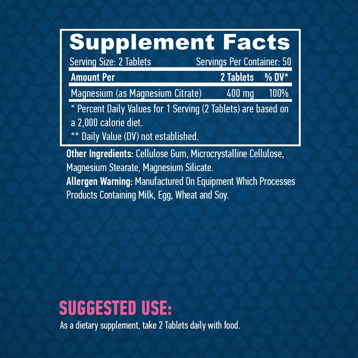 Magnesiumcitrat 200 mg/100 Tabletten.