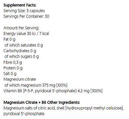 Magnesiumcitrat 375 mg + B6 | P-5-P – 90 Kapseln