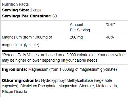 Magnesiumglycinat 200 mg – 120 Kapseln