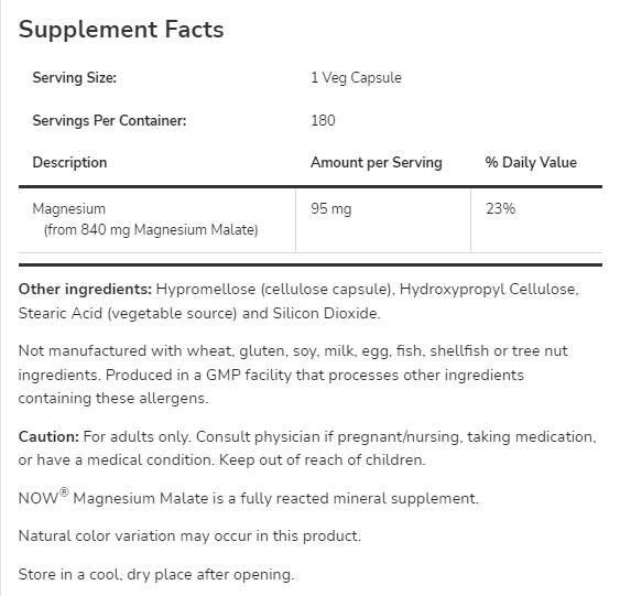 Magnesiummalat 840 mg – 180 Kapseln