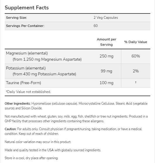 Magnesium- und Kaliumaspartat – 120 Kapseln