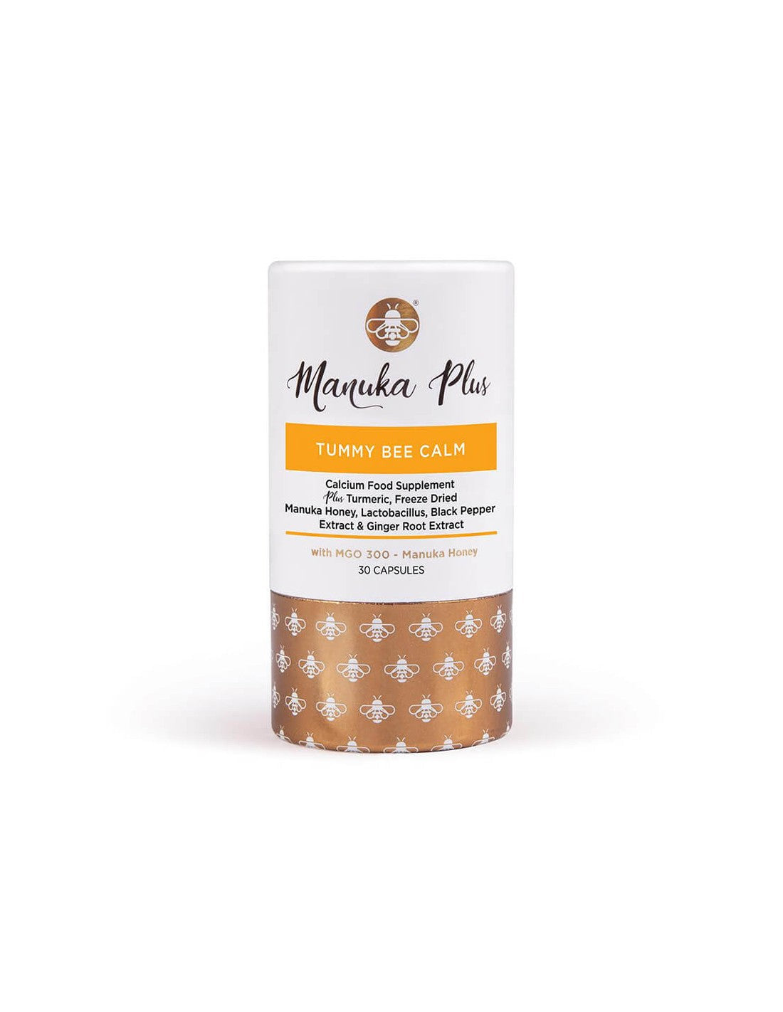 Manuka Plus Tummy Bee Calm mit MGO 300/Manuka-Honig-Formel für eine gute Verdauung, 30 Kapseln