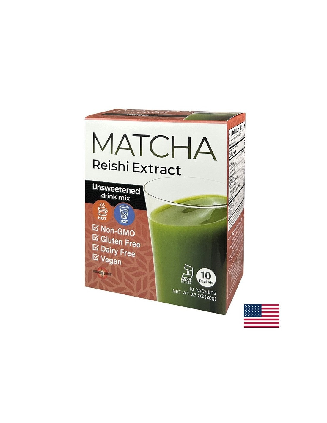 Matcha mit Reishi-Pilzextrakt, 10 Beutel