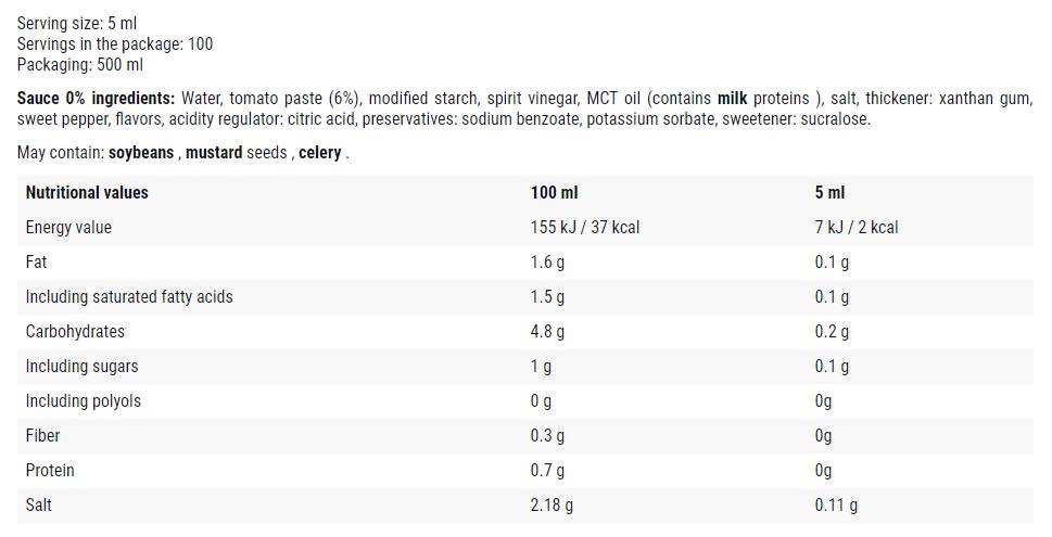 Mayo - Ketchup/0-Kalorien-Sauce - 500 ml