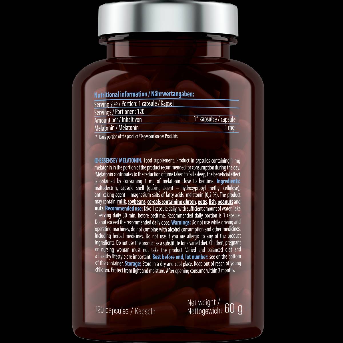 Melatonin 1 mg – 120 Kapseln