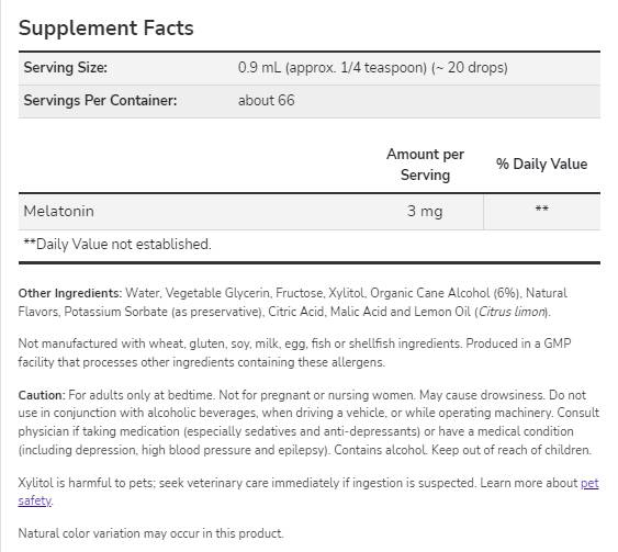 Melatonin 3 mg Flüssigkeit 59 ml