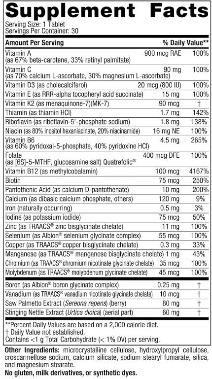 Multivitamin One Daily für Männer – 30 Tabletten