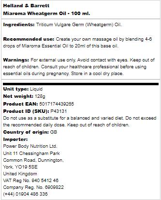 Miaroma Weizenkeimöl – 100 ml