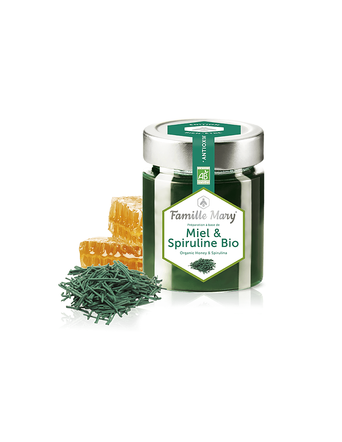 Miel & Spiruline Bio/Bio Akazienhonig + Spirulina, 170 g Famille Mary