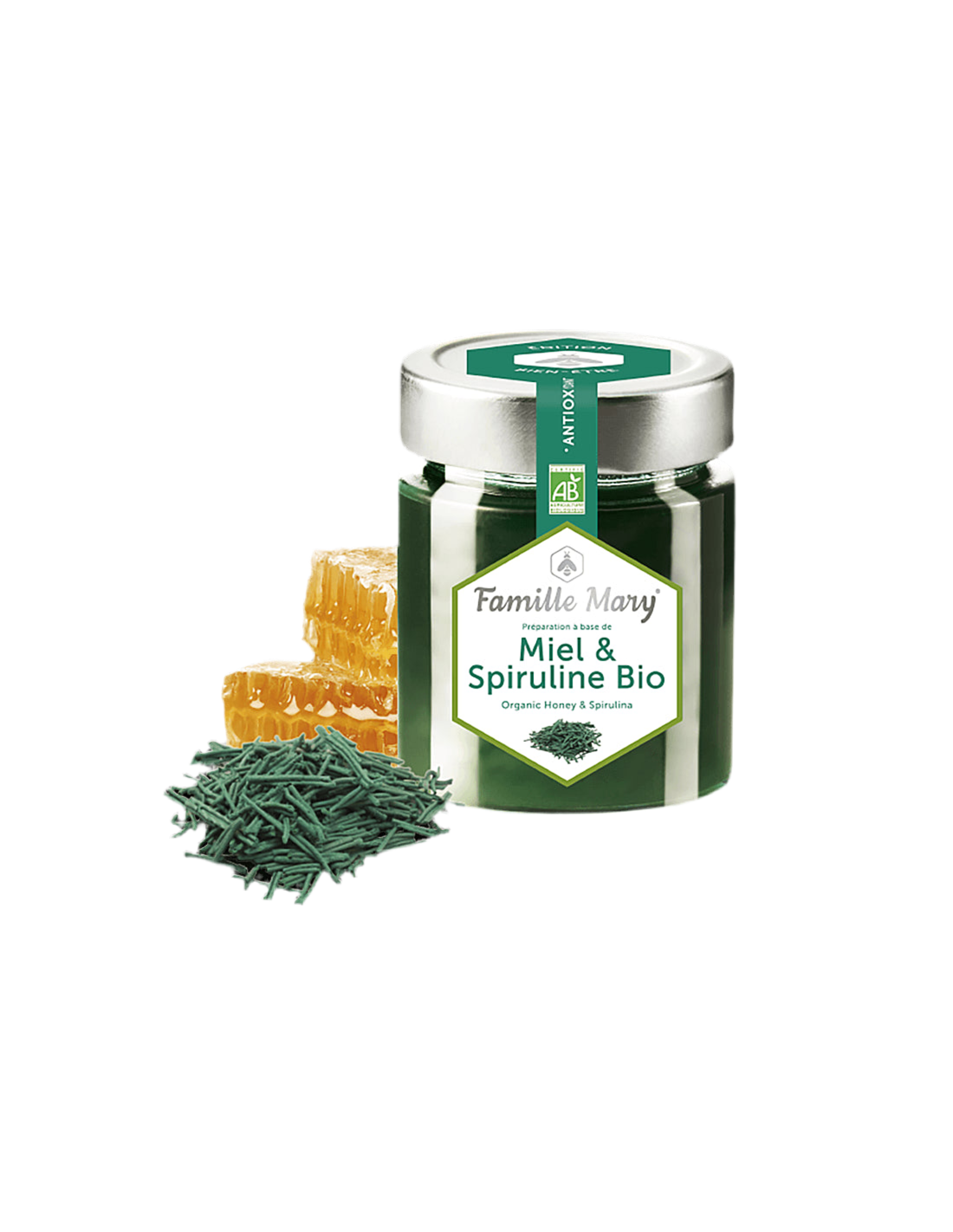 Miel & Spiruline Bio/Bio Akazienhonig + Spirulina, 170 g Famille Mary