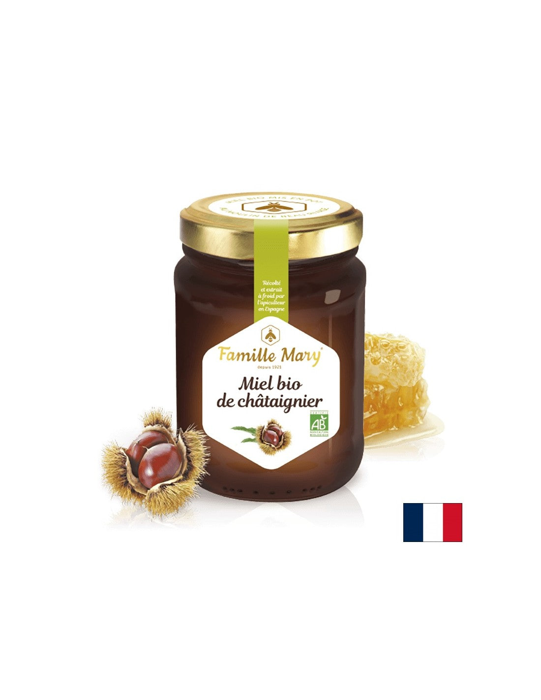 Miel bio de châtaignier/ Essbarer Bio-Kastanienhonig, 230 g Famille Mary