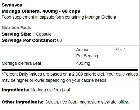Moringa Oleifera 400 mg 60 Kapseln