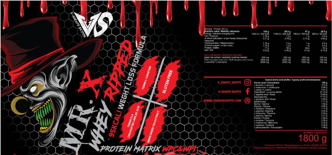Mr. X Whey Ripped | Abnehmformel 1800 Gramm